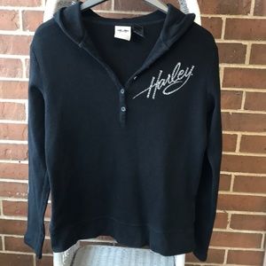 🏍 HARLEY-DAVIDSON LONG SLEEVE WAFFLE-KNIT HOODIE